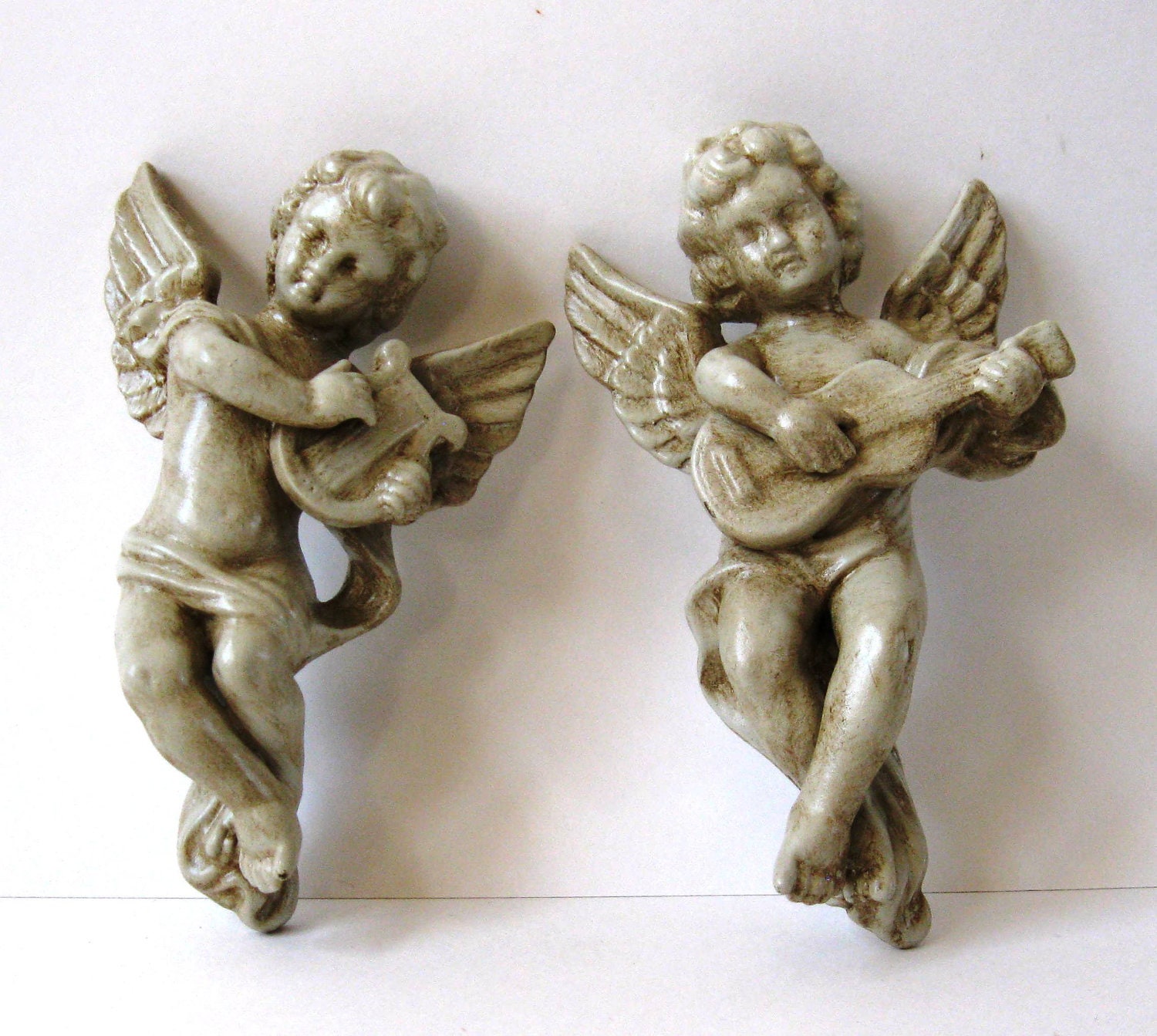 Ceramic Cherubs Collectibles for the Home Set of Two  SHIPPING INCLUDED