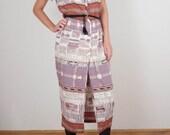 20% SALE Vintage tribal pastel dress button up ethnic womens size medium
