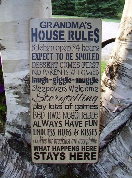 Personalized Grandma's House Rules Subway/ Word Art Sign