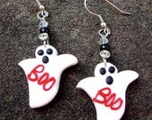 Halloween earrings - ghost earrings - Halloween jewelry - polymer clay earrings by Sparkle City Jewelry