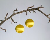 Mid Century Christmas Tree Ornament / Bauble / Decor x2 - Yellow Gold - Spun Fibre - 1960's Home Decor - Mad Men, Vintage Christmas Holidays