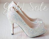 Iridescent Swarovski Crystal Wedding Shoes