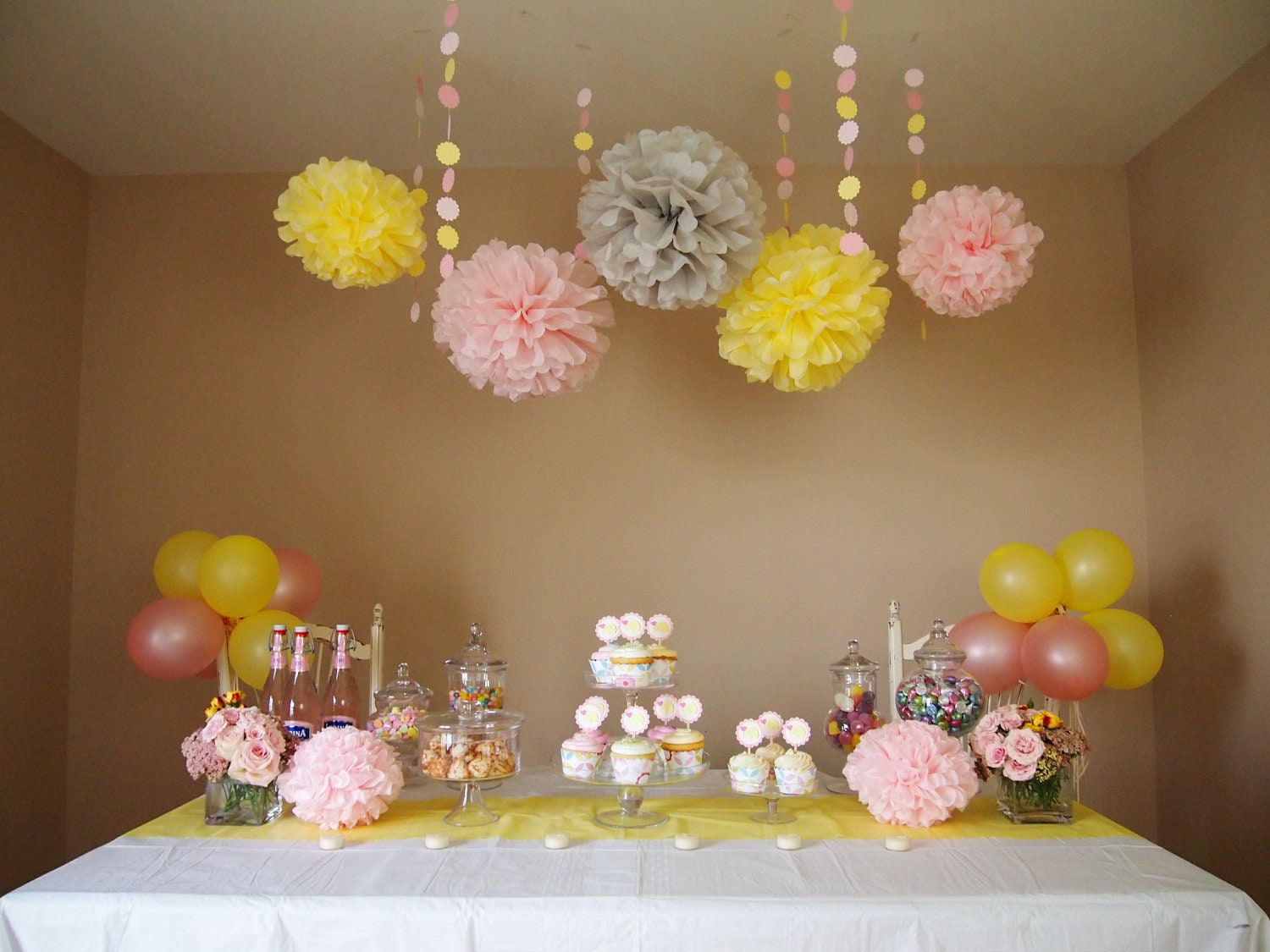 Pink Lemonade DIY Party Decoration Package: Baby Pink & Light Yellow
