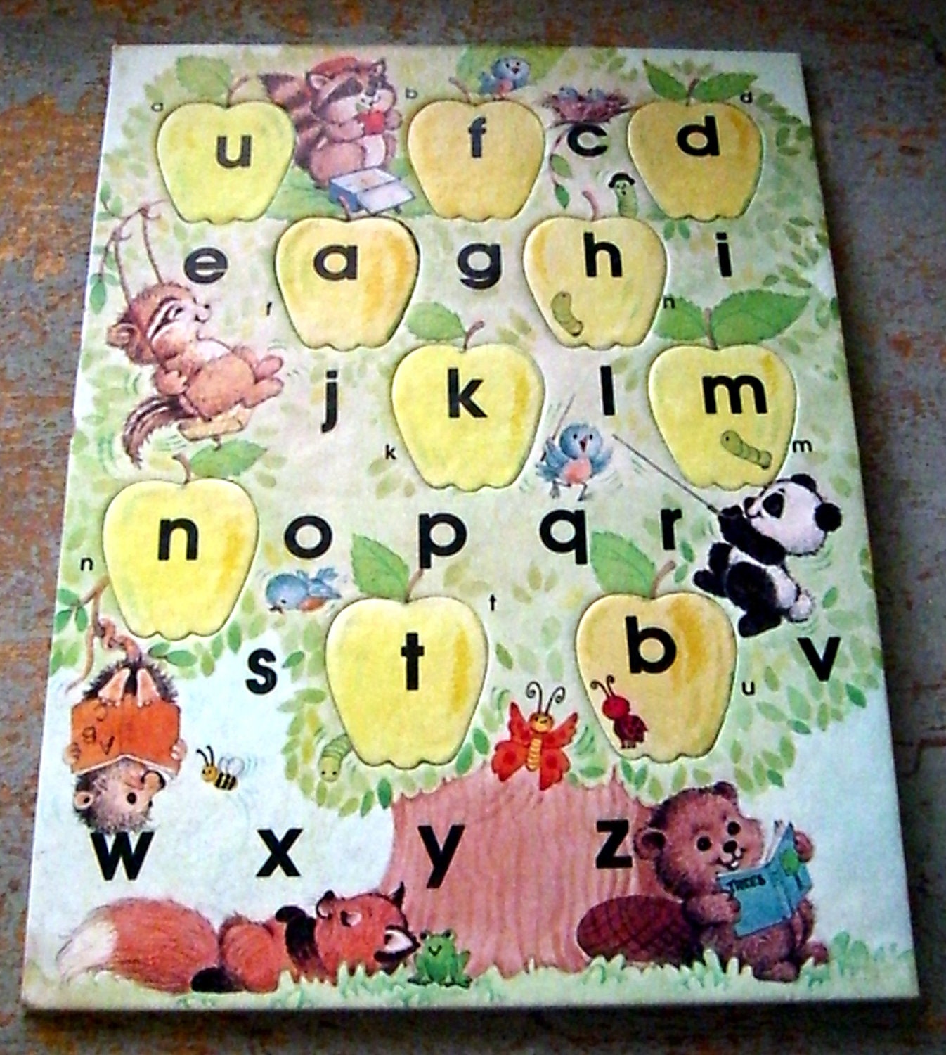 Vintage Puzzle, Animal & ABC Puzzle, Apples