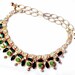 Rare VOLUPTE' Necklace Vintage Art Deco Green Rhinestone Modern High Fashion 1950s Collectable Jewelry Emerald Peridot Green