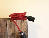 8' Extension Cord - Cloth Cord Vintage Replica in Red