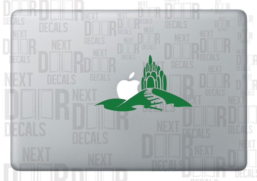 Wizard of Oz Emerald City Apple Macbook Laptop Sticker Decal