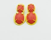 pink and yellow gem stud earrings