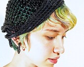 Chainmaille 1920's style headpiece out of Black Anodized Aluminum