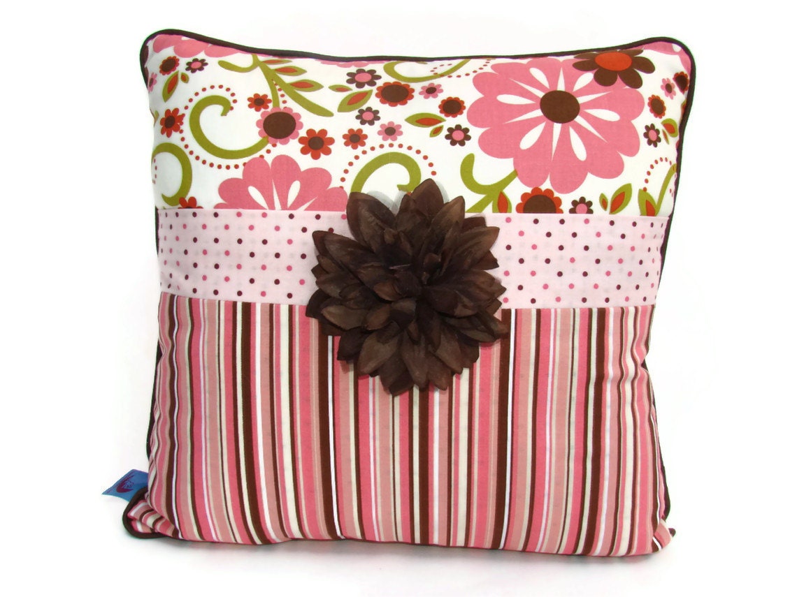 Decorative Pillow,  Peach Accent Pillow,  iPad Pillow, Remote Control Caddy