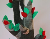Big beech tree, handstitched with wool socks & felt