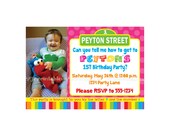 Sesame Street Birthday Invitation - Custom Digital File