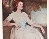 Vintage Painting Portrait / Female Portrait Art Print / Artist George Romney / Lady Napier / Home Decor / Wall Art / Women in White Dress