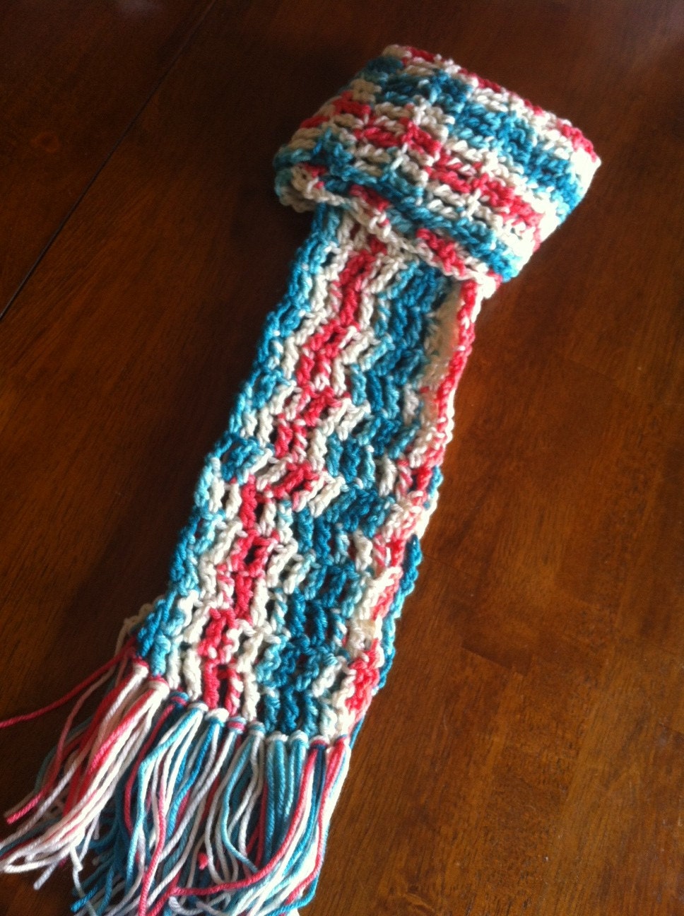 Multicolored Crocheted Scarf