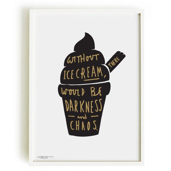 Quality Ice Cream Kitchen Print A4 - home decor