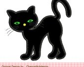 Halloween Black Cat- 4x4 5x7 Machine Embroidery Applique Design