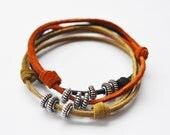 Men's Soft Suede Leather Bracelet with Silver Bali Accents