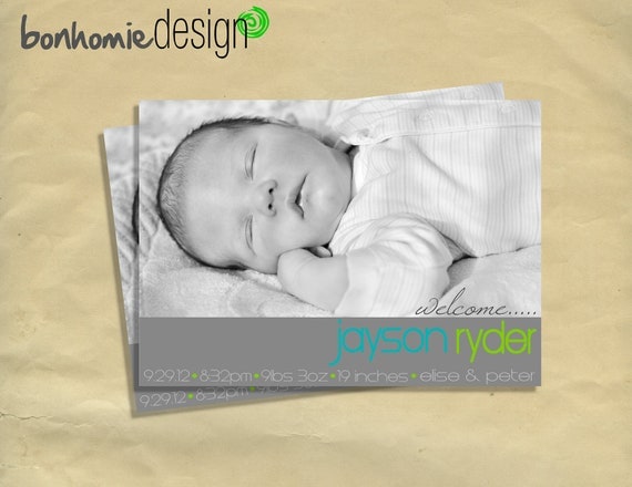 DIY Personalized Printable BABY BOY Birth Announcement Il_570xn