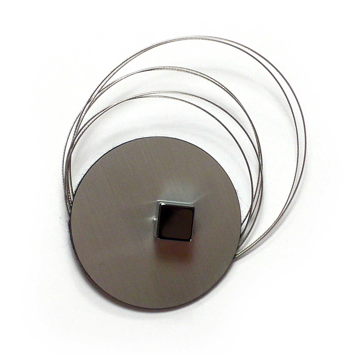MOTHER'S DAY GIFT - Handmade Brooch in gray, hematite and silver - Si Atelier Contemporary Jewelry