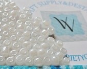 3mm White Accent Bead Destash Lot, Jewelry Making Craft Supplies
