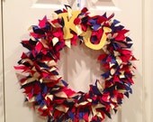 Custom College Ribbon Wreath - KU