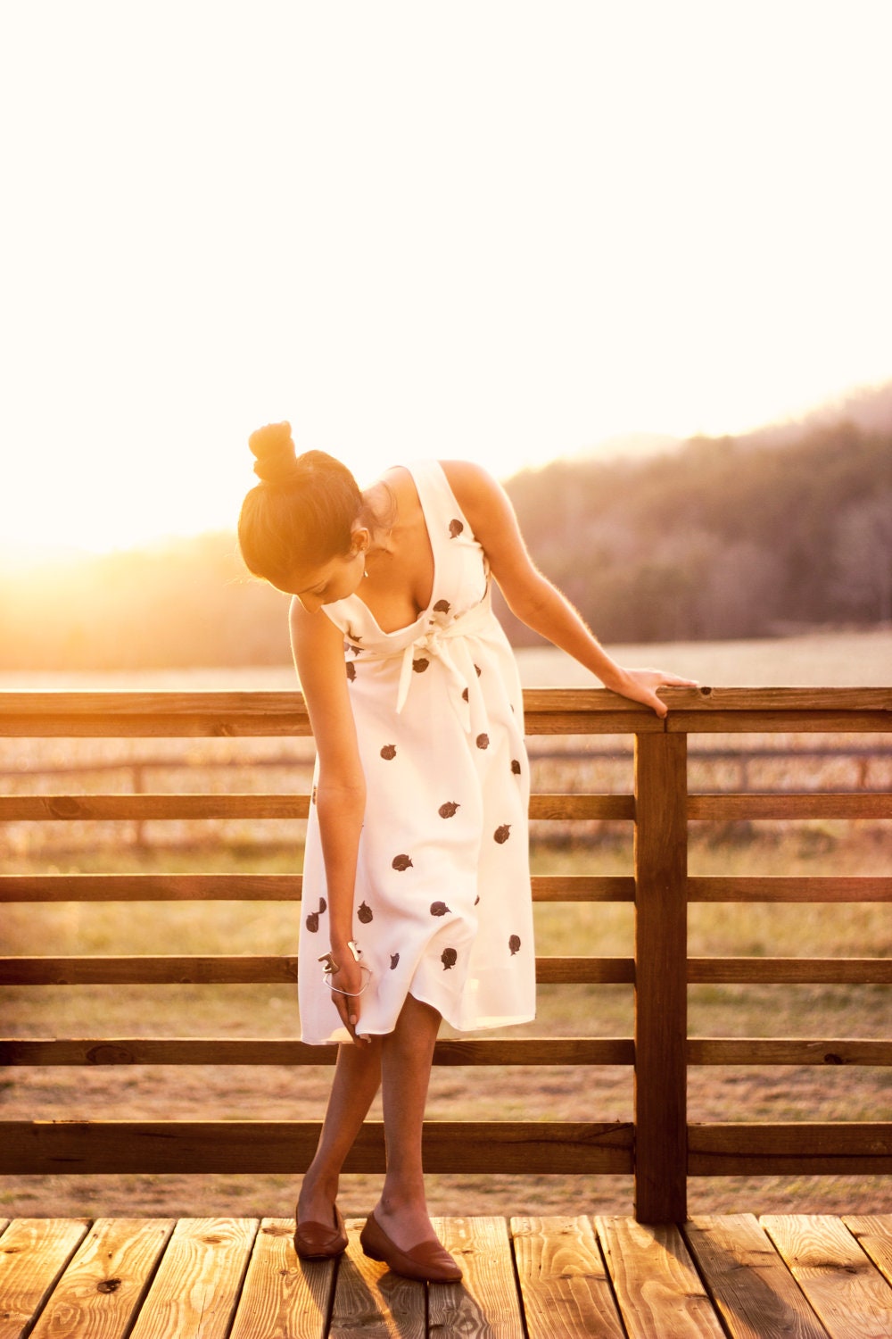Anais Midi Dress in Silhouette Print - 100% Silk