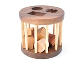 Wooden Shape Sorter Toy - Montessori Inspired Educational Toy for a Baby or a Toddler - Eco-Friendly Sorting Game - Organic Wood Toy