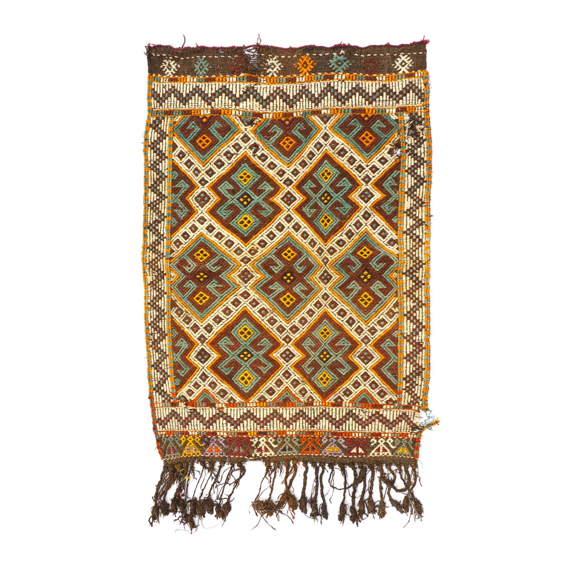 SALE 25% Off - 1950s Unique Turkish Kilim Rug