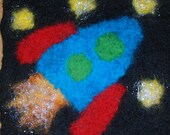 Felt making kit : Make your own Felt Picture from merino wool tops. Choose from A Bee, Rocket. Snake or Monsters
