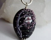 Unique Lampwork Glass bead and silver pendant