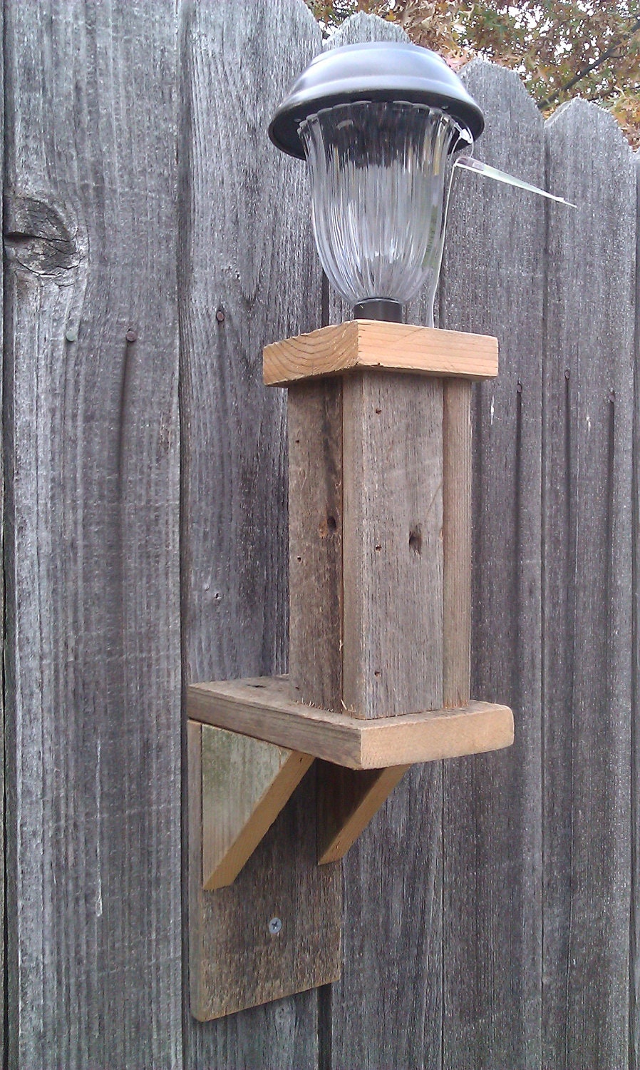 Recycled Cedar Solar Fence Light