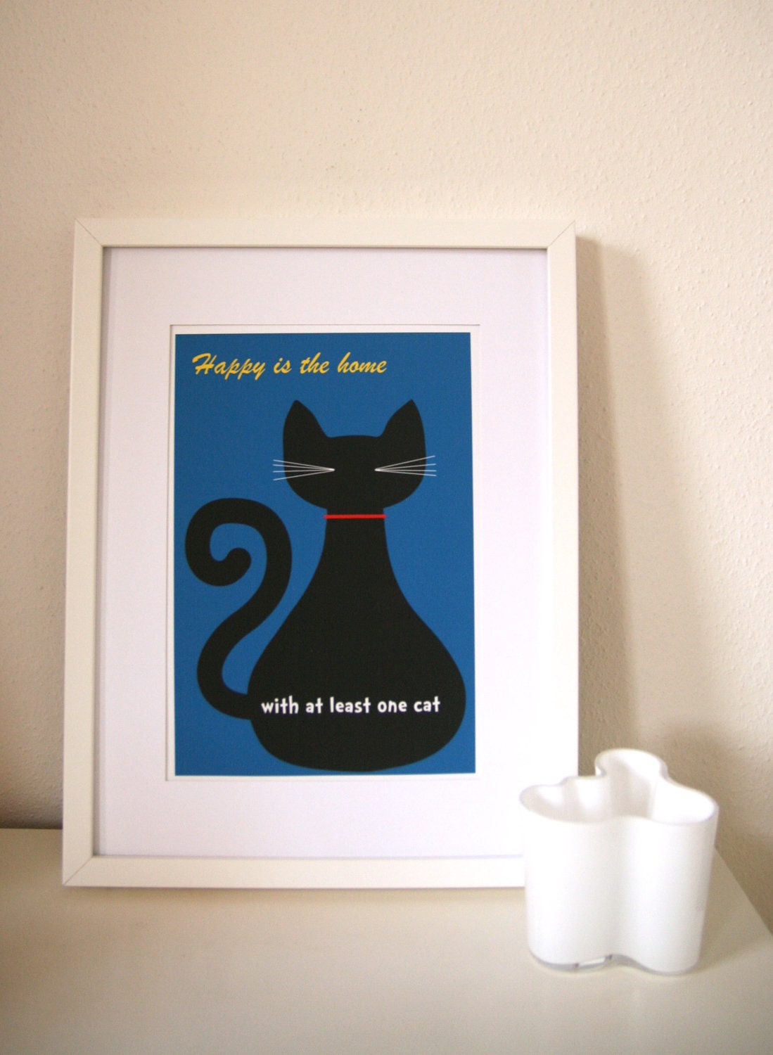 Retro Cat Print - cat lover, mid century print, Quote print, home decor, Art for home, Typography poster