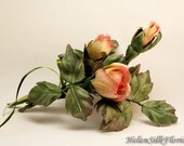 Wedding flower brooch, wedding flower boutonniere, millinery silk Rose, wedding floral bouquet, flower accessory for groom