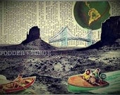 Art Print of Original, Handmade Mixed Media Collage from Vintage Photos and Books