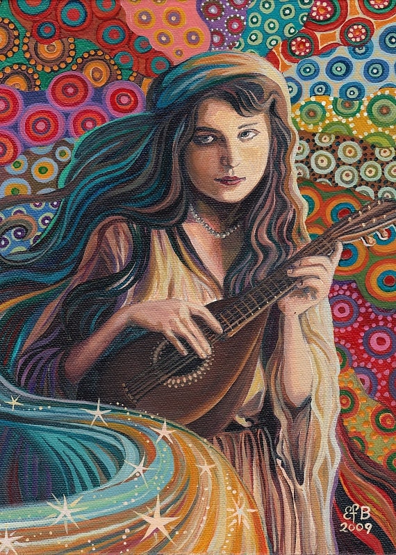Muse of Music ACEO Goddess Altar Art Miniature Print