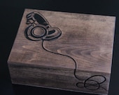 Your Dad is a DJ Wooden Box - Special Walnut Stain
