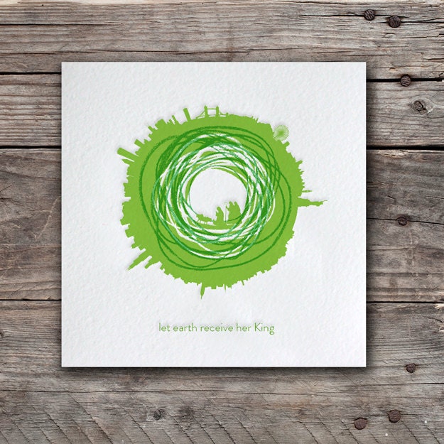 Let Earth Receive Her King : Letterpress Christmas Cards - Set of 12