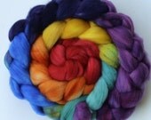 Hand Dyed gradient roving for spinning or felting 3.5 True Colours merino or  polwarth pre order