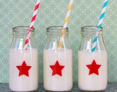 Red Star Milk Bottle - SET of SIX from Mary Had a Little Party