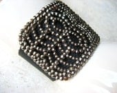 summer sale : vintage french cut steel bracelet