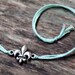 mint friendship bracelet wish bracelet silver fleur de lis charm wishlet for her bridesmaid gift letterhappy etsy