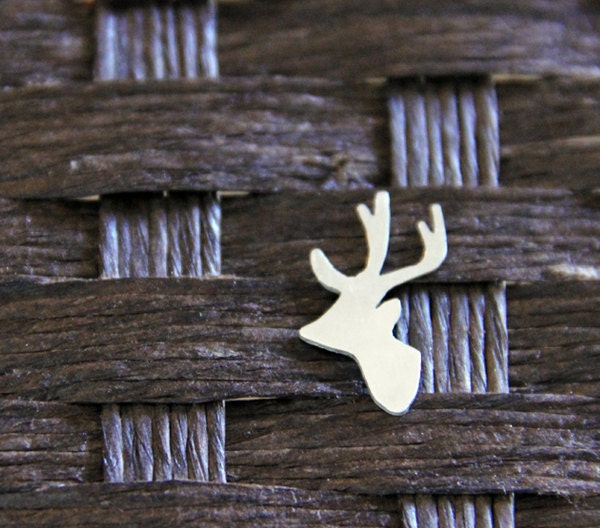 Sterling Deer Head Tie Tack Pin- Free Shipping