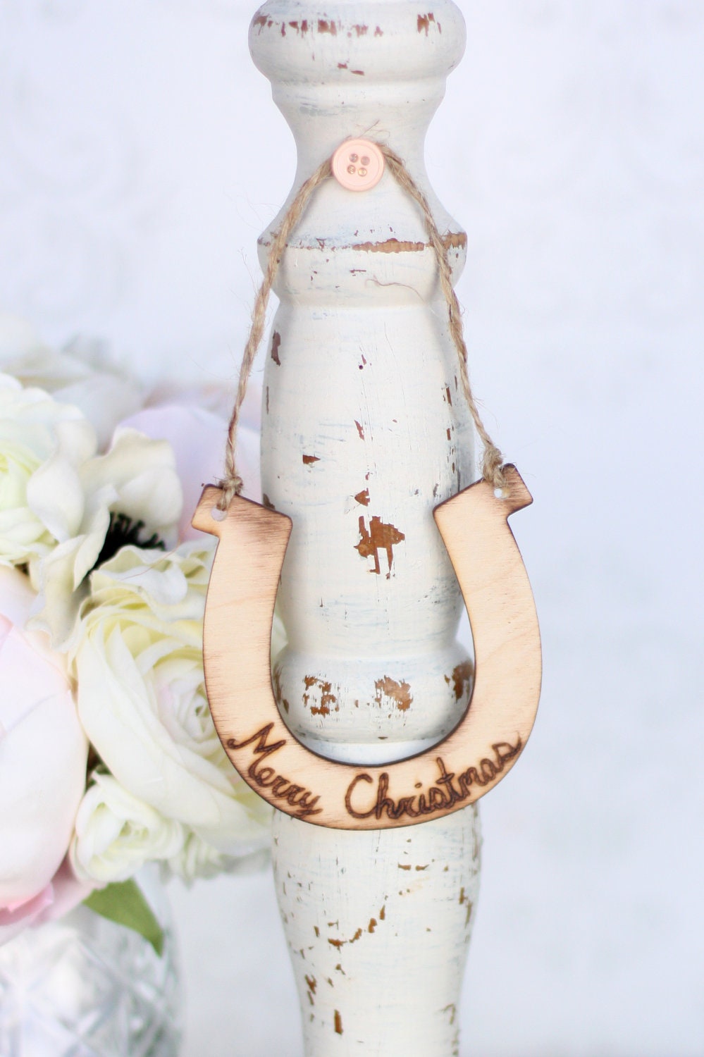 Our First Christmas Horseshoe Tree Ornament Rustic Country Holiday Gift
