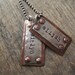 Personalized Rustic hand stamped copper and sterling riveted dog tag necklace