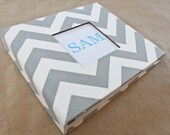 PRE-ORDER...Baby  Book - Grey and White Chevron  (78 designed journaling pages & personalization included with every album)