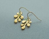 Seaweed earrings, beach wedding jewelry, beach theme wedding, Bridesmaids jewelry, bridesmaid earrings, Small gold earrings