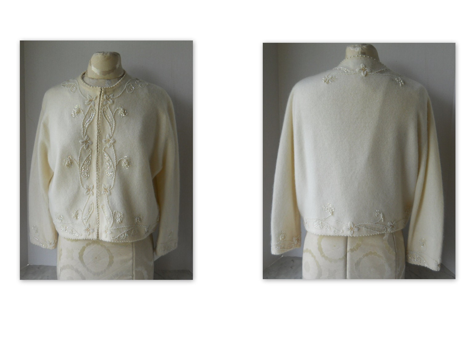 1950s Soft White Sweater // Lambs Wool and Angora Rabbit Hair (32 US)