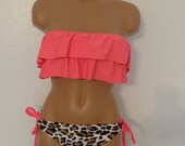 Seashore ruffle cheetah bikini
