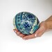 Blue Ostrich Blue Pysanka, batik egg, Ostrich egg shell, Ukrainian Easter egg, hand painted egg, Mother's Day gifts