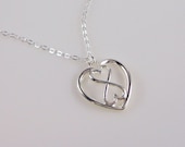 Infinity Heart Necklace - Sterling Silver Triple Heart Infinity Necklace - Triple Heart, Girlfriends, BFF's, Family, Mother and Children,
